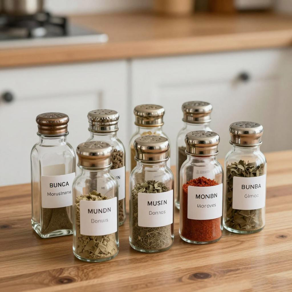 Spice glass bottles