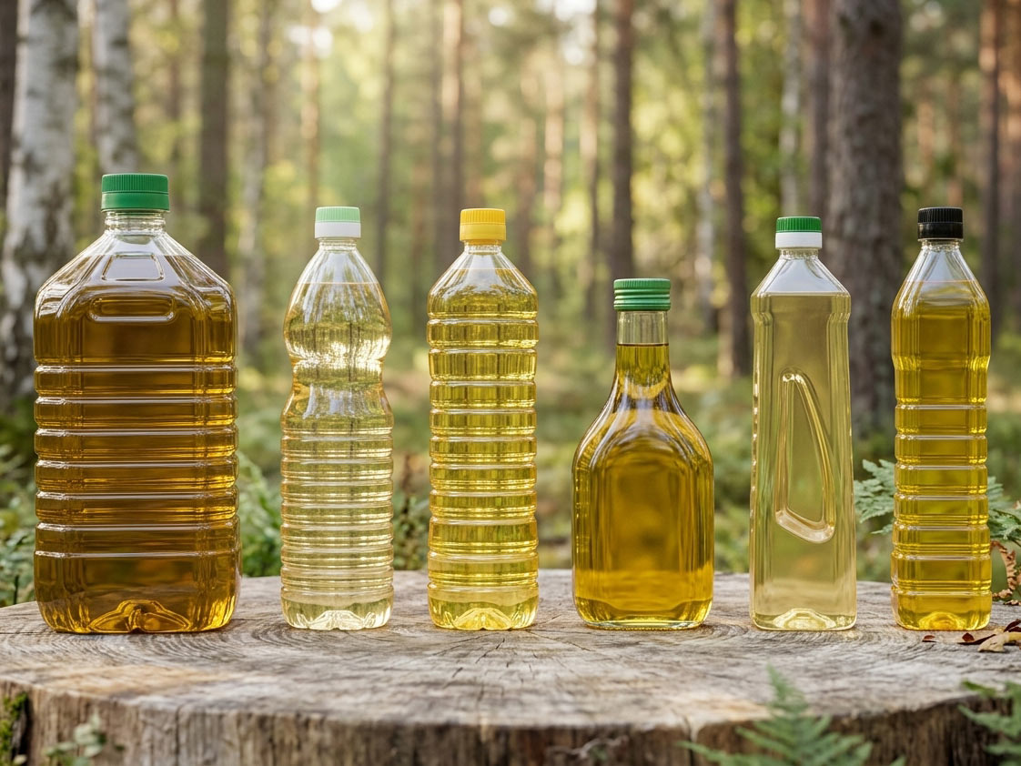 Display of various edible oils