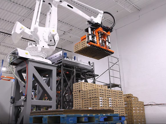 Machine palletizing machine display